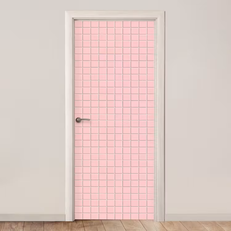 Patroon - Tegel - Pastelroze deurposter klein 289 -3d_beige