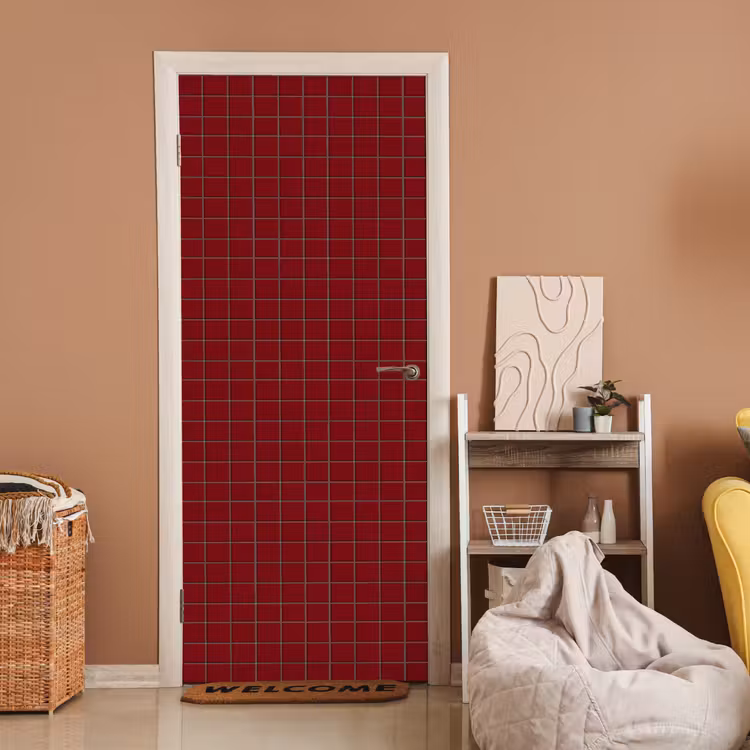 Patroon - Tegels - Burgundy deurposter klein 289 -sfeer1
