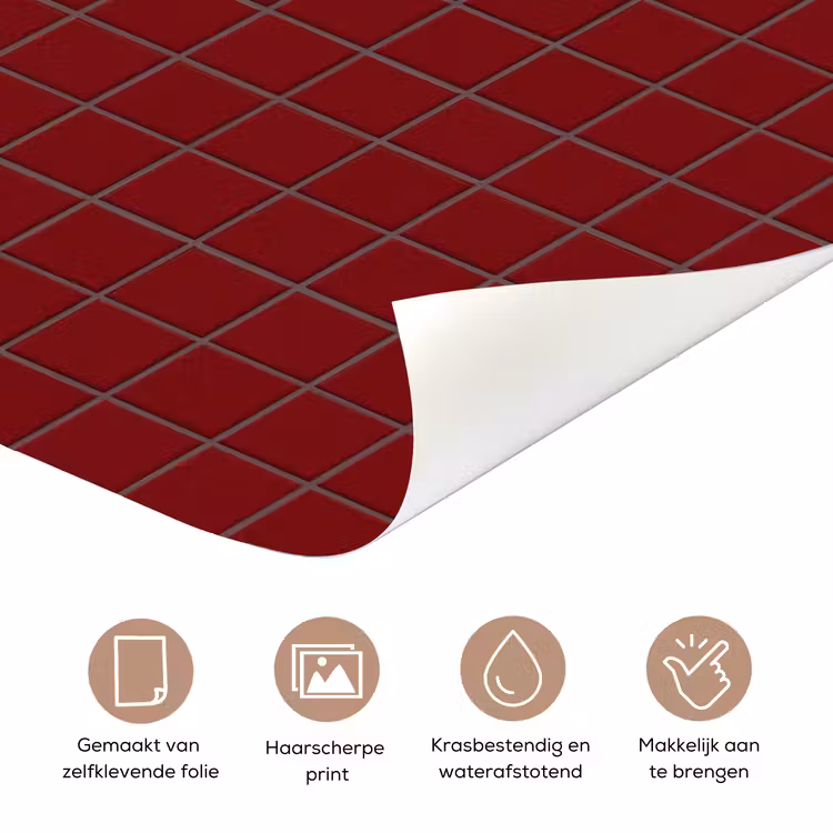 Patroon - Tegels - Burgundy deurposter klein 289 -closeup_NL