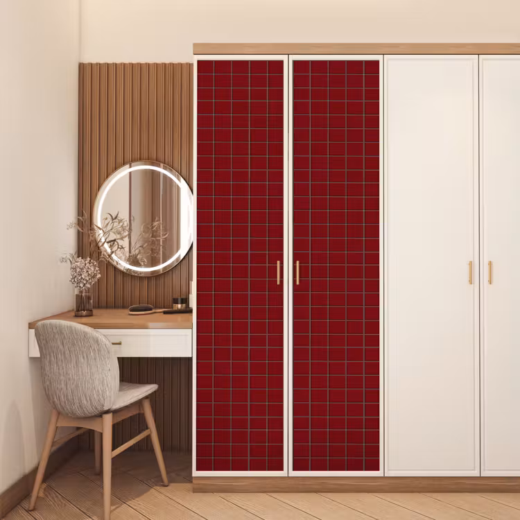 Patroon - Tegels - Burgundy deurposter klein 289 -sfeer3