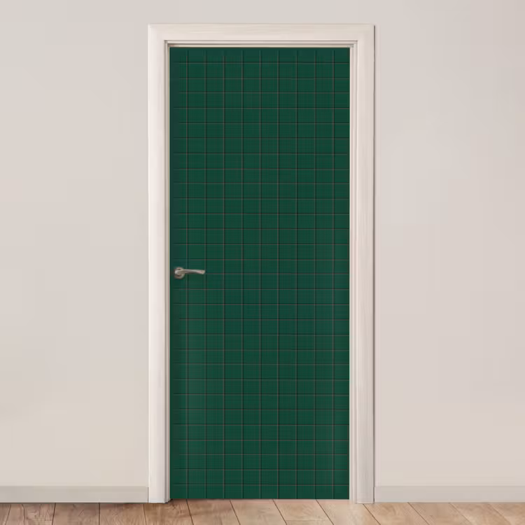 Patroon - Tegels - Dennen - Groen deurposter klein 289 -3d_beige