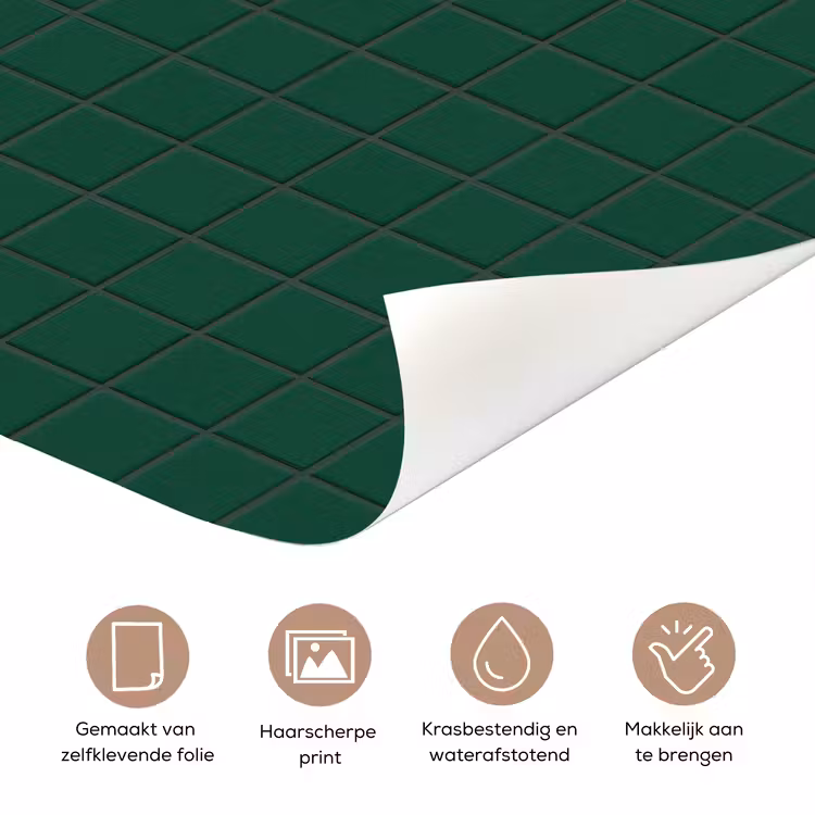Patroon - Tegels - Dennen - Groen deurposter klein 289 -closeup_NL