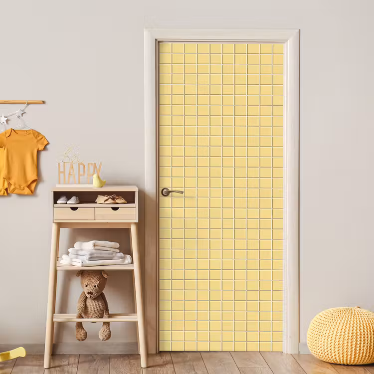 Patroon - Tegels - Geel deurposter klein 289 -sfeer4
