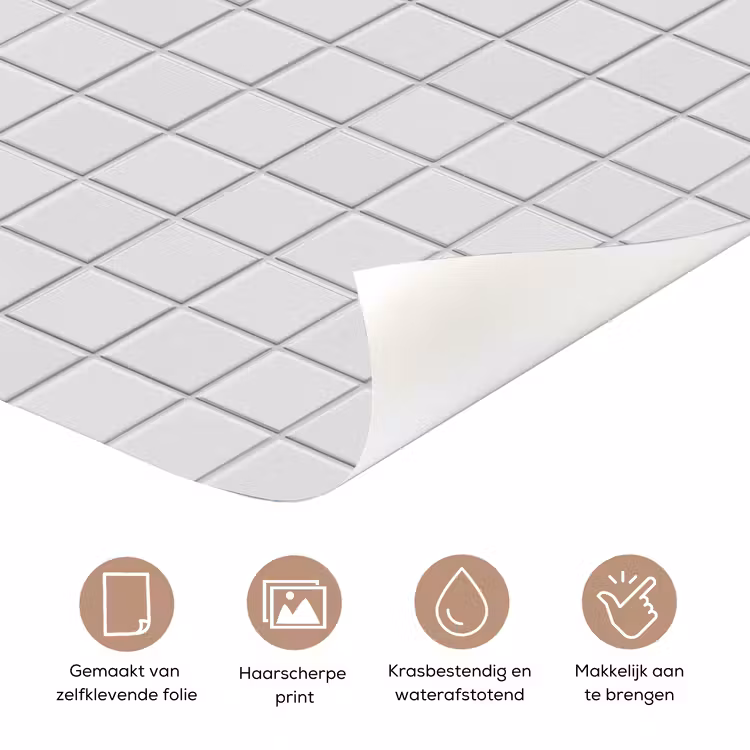 Patroon - Tegels - Grijs - Wit deurposter klein 289 -closeup_NL