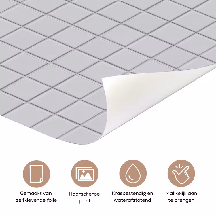 Patroon - Tegels - Licht - Grijs deurposter klein 289 -closeup_NL