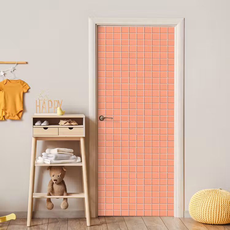 Patroon - Tegels - Perzik deurposter klein 289 -sfeer4