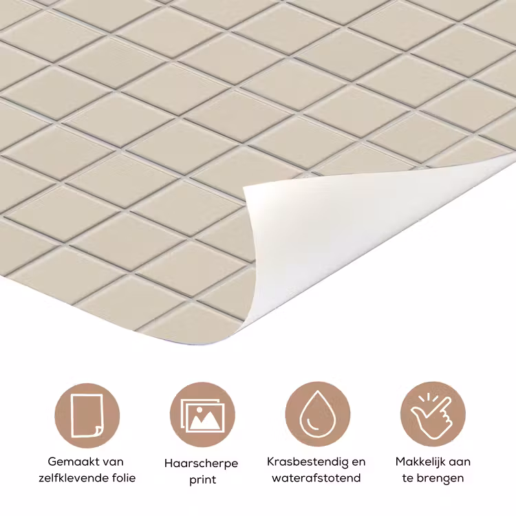 Patroon - Tegels - Taupe deurposter klein 289 -closeup_NL