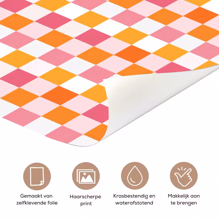 Patroon - Vierkant - Roze deurposter klein 289 -closeup_NL