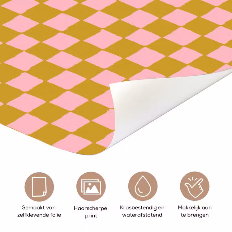 Patroon - Vierkant - Roze deurposter klein 289 -closeup_NL