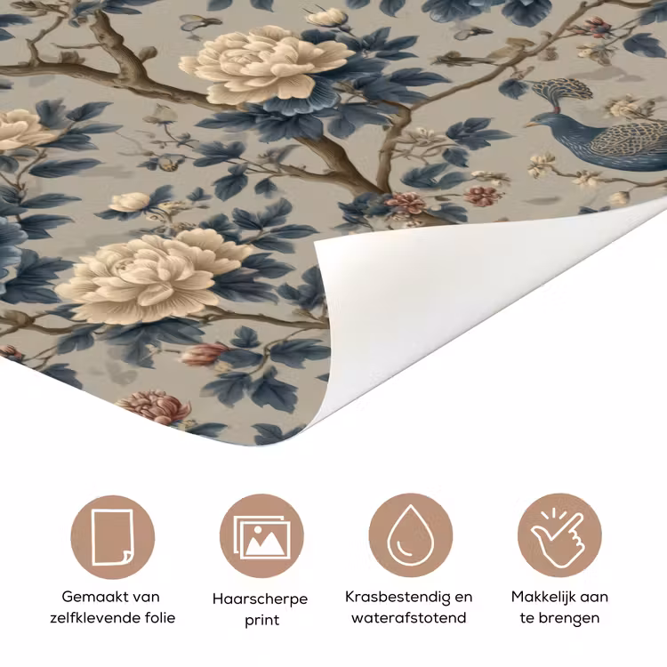Pauw - Bloemen - Blauw deurposter klein 289 -closeup_NL