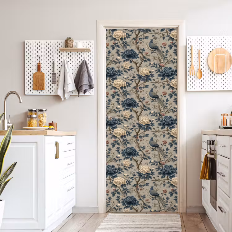 Pauw - Bloemen - Blauw deurposter klein 289 -sfeer5