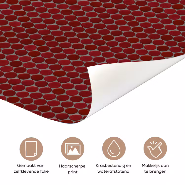 Penny - Mozaïek - Rond - Rood deurposter klein 289 -closeup_NL