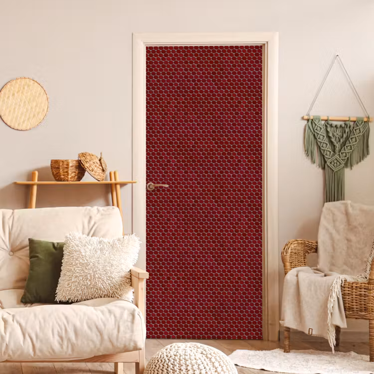 Penny - Mozaïek - Rond - Rood deurposter klein 289 -sfeer2