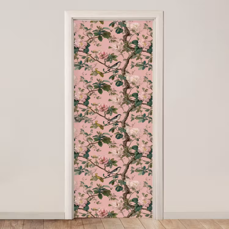 Pioenrozen - Botanisch - Vogel deurposter klein 289 -3d_beige