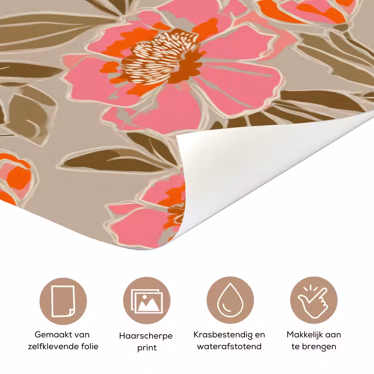Pioenrozen - Patroon - Roze deurposter klein 289 -closeup_NL