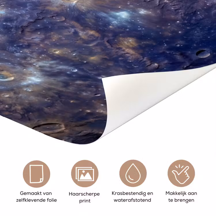 Deursticker - Planeet - Kraters - Ruimte - Planeet - Kraters - Ruimte deurposter klein