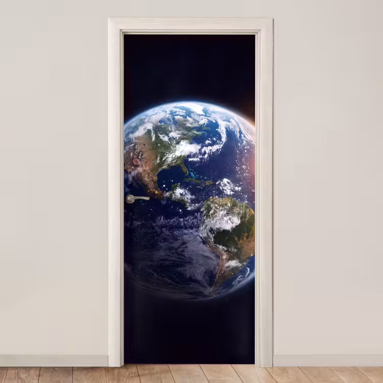 Deursticker - Planeet - Ruimte - Kosmos - Planeet - Ruimte - Kosmos deurposter klein