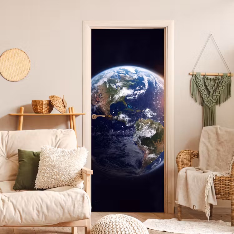 Deursticker - Planeet - Ruimte - Kosmos - Planeet - Ruimte - Kosmos deurposter klein