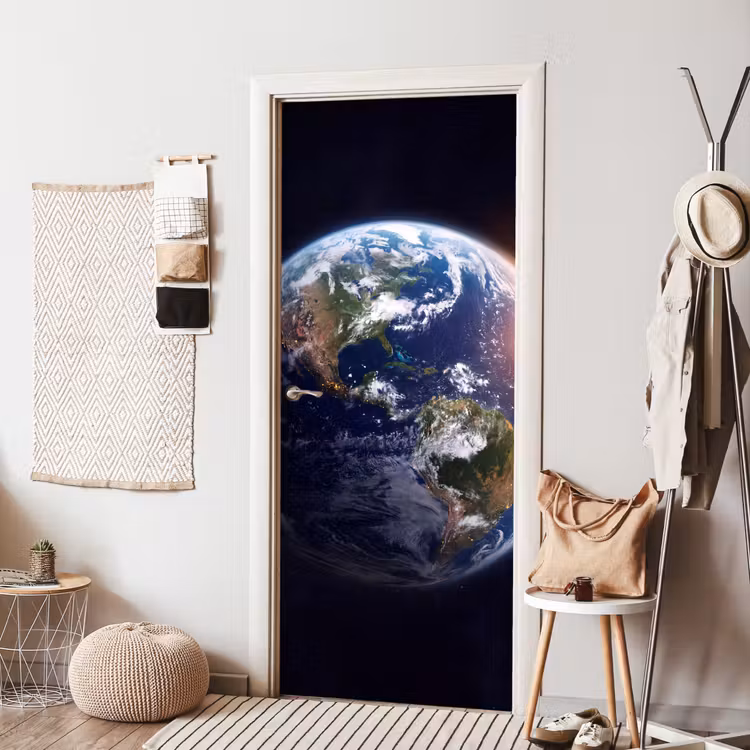 Deursticker - Planeet - Ruimte - Kosmos - Planeet - Ruimte - Kosmos deurposter klein