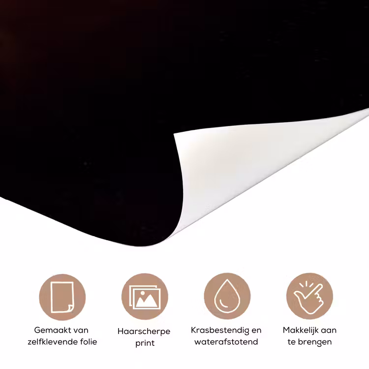 Deursticker - Planeet - Ruimte - Oranje - Planeet - Ruimte - Oranje deurposter klein
