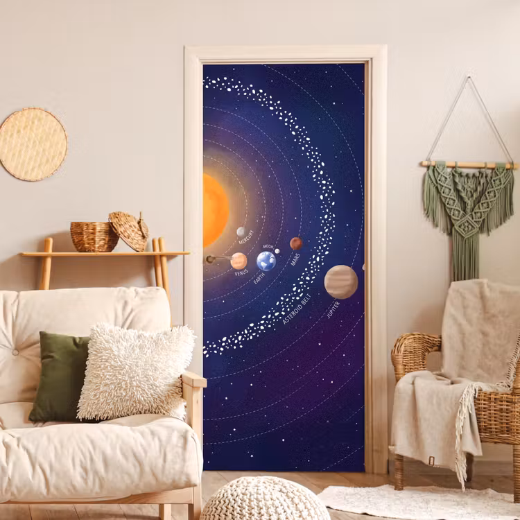Planetenstelsel - Ruimte - Illustratie deurposter klein -sfeer2