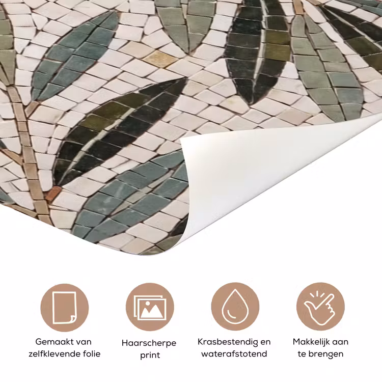 Plant - Blad - Mozaïek - Groen deurposter klein -closeup_NL