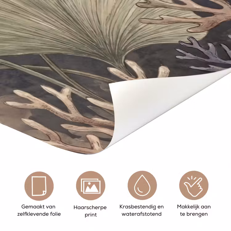 Plant - Bladeren - Zee - Illustratie - Groen deurposter klein -closeup_NL