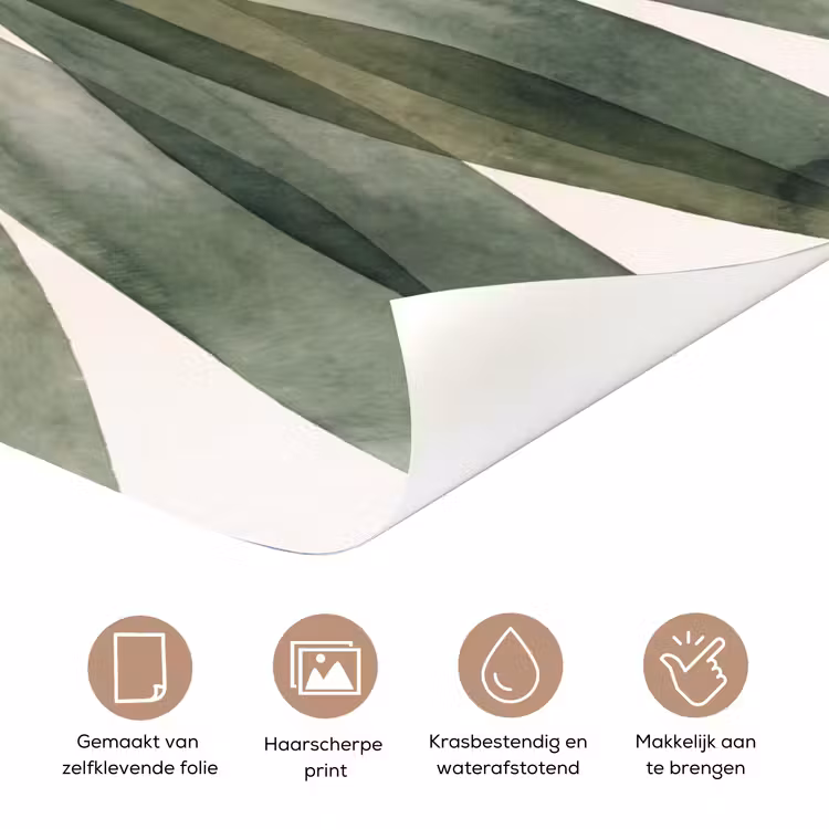 Planten - Abstract - Waterverf - Groen - Natuur deurposter klein -closeup_NL