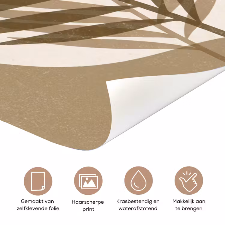 Planten - Bladeren - Abstract - Modern - Beige deurposter klein -closeup_NL