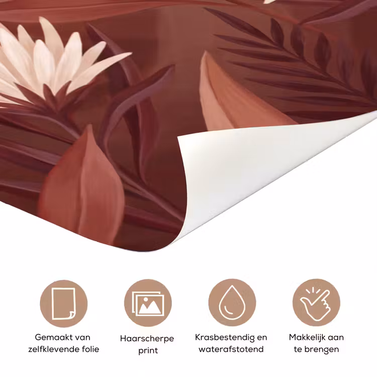 Planten - Bladeren - Botanisch - Modern - Bruin deurposter klein -closeup_NL