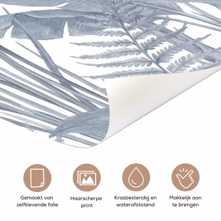 Planten - Bladeren - Natuur - Grijs deurposter klein -closeup_NL