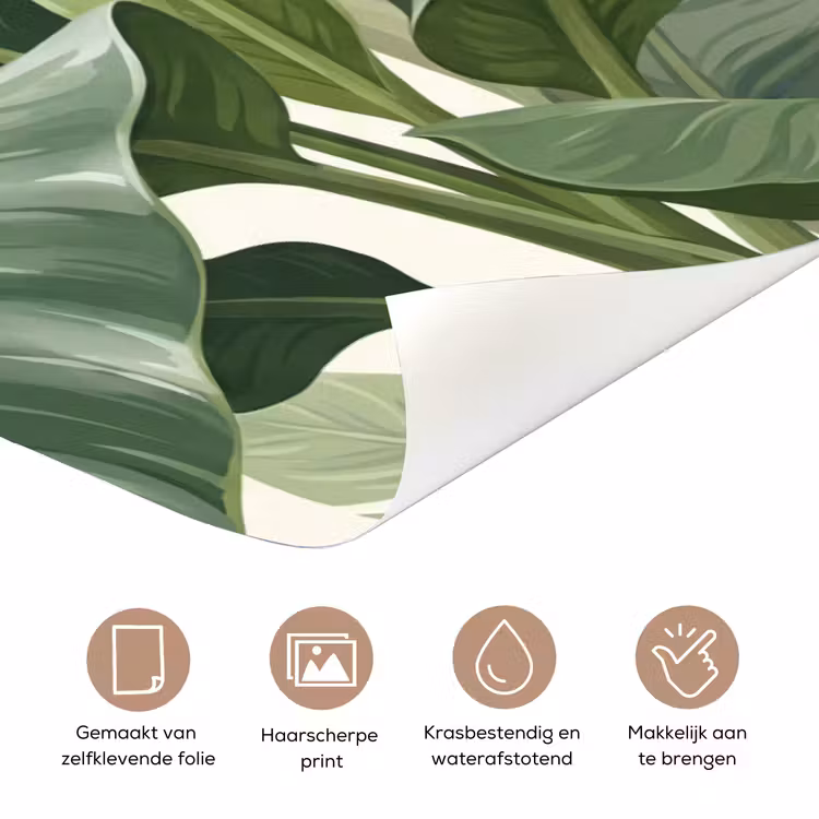 Planten - Bladeren - Tropisch - Groen deurposter klein -closeup_NL