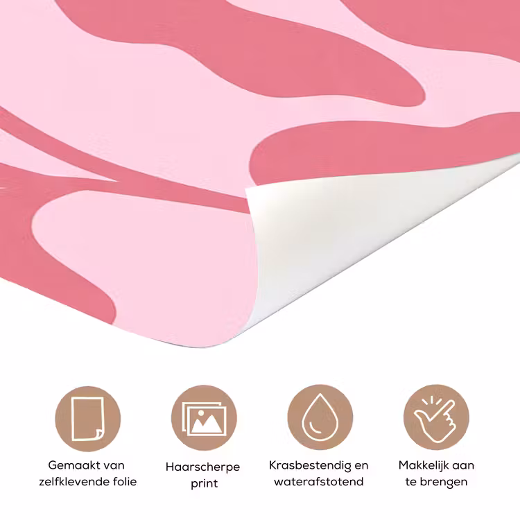 Planten - Organisch - Abstract - Modern - Roze deurposter klein -closeup_NL
