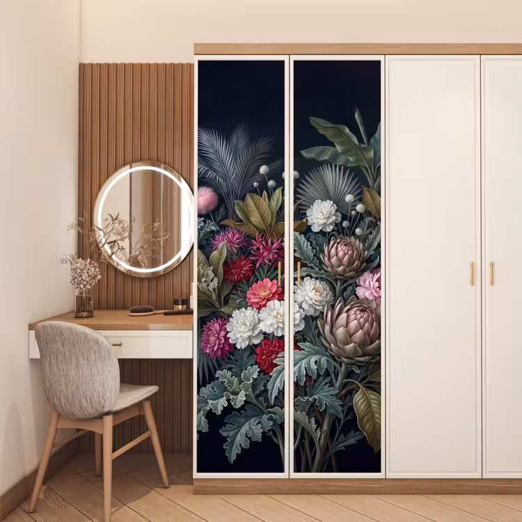 Planten - Tropisch - Botanisch - Donker - Groen deurposter klein -sfeer3