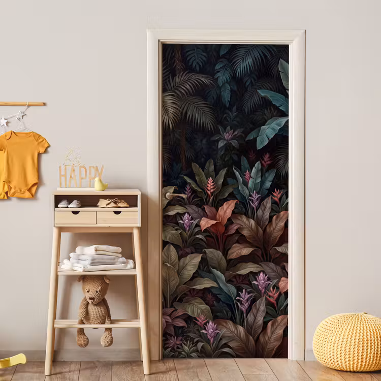 Planten - Tropisch - Jungle - Donker - Natuur deurposter klein -sfeer4