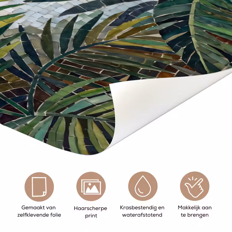 Planten - Tropisch - Mozaïek - Groen - Natuur deurposter klein -closeup_NL