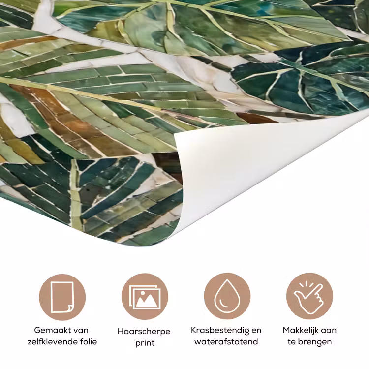 Planten - Tropisch - Mozaïek - Natuur - Groen deurposter klein -closeup_NL