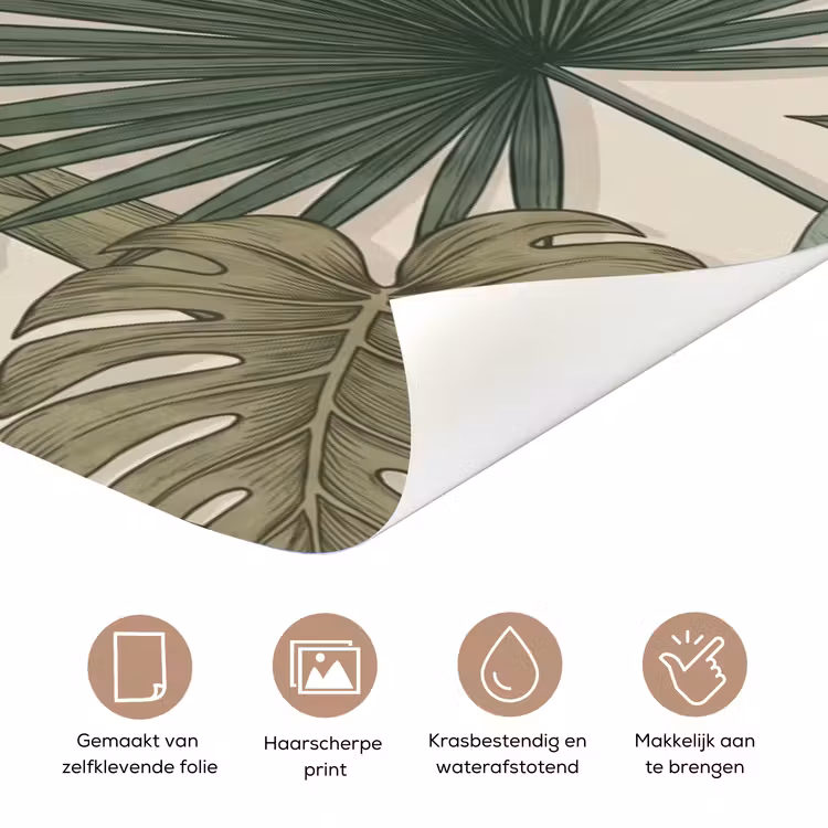 Planten - Tropisch - Natuur - Illustratie - Groen deurposter klein -closeup_NL