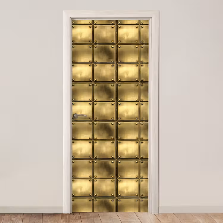 Platen - Industrieel - Stoer - Goud deurposter klein 289 -3d_beige