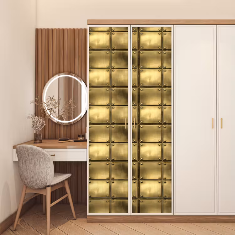 Platen - Industrieel - Stoer - Goud deurposter klein 289 -sfeer3