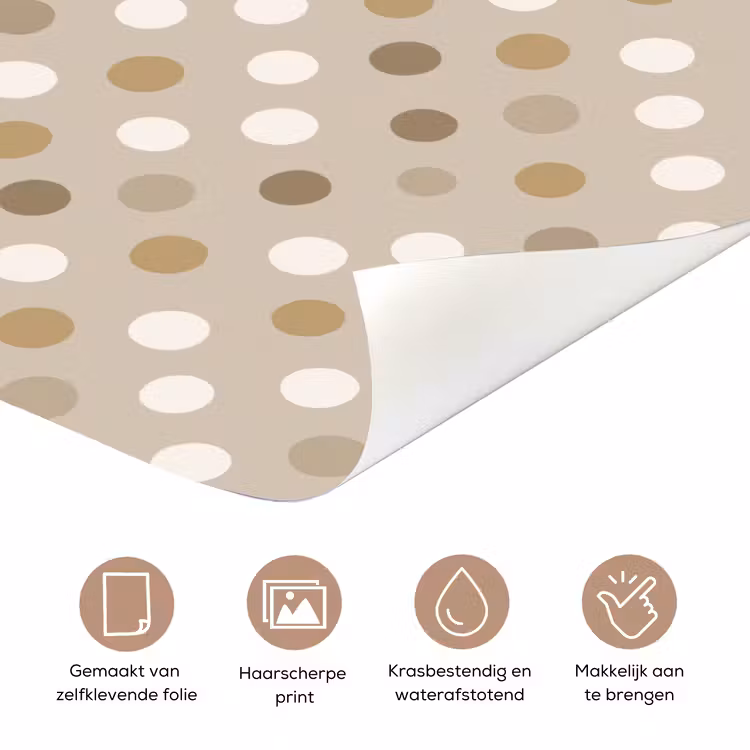 Polka - Dots - Beige deurposter klein 289 -closeup_NL
