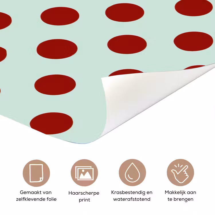 Polka - Dots - Rood deurposter klein 289 -closeup_NL