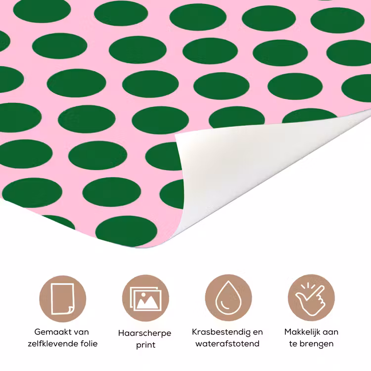 Polkadots - Patroon - Groen deurposter klein 289 -closeup_NL