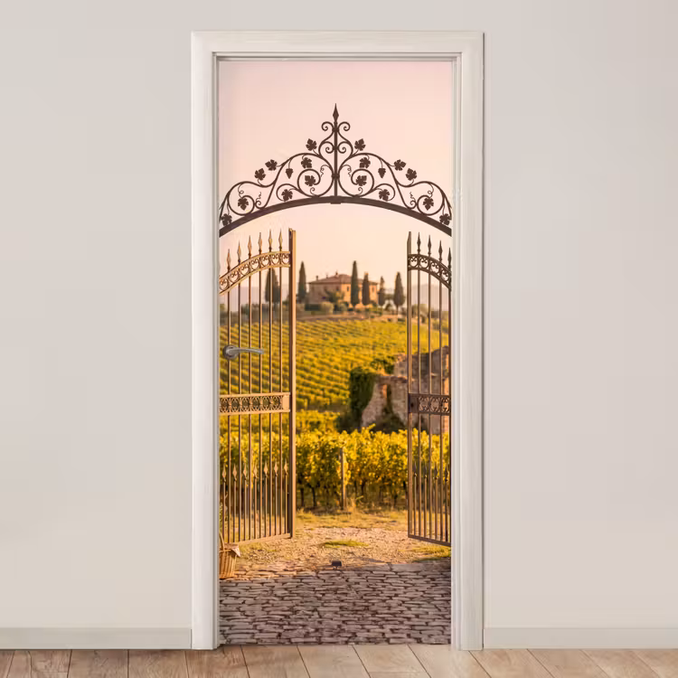 Poort - Landschap - Platteland - Zonlicht - Warm deurposter klein -3d_beige