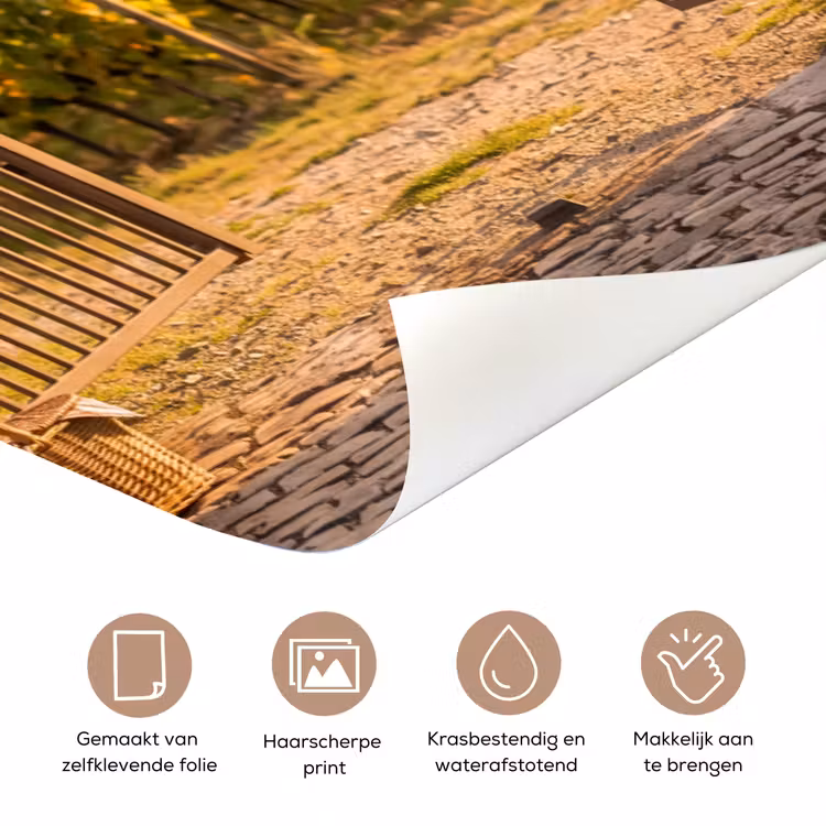 Poort - Landschap - Platteland - Zonlicht - Warm deurposter klein -closeup_NL
