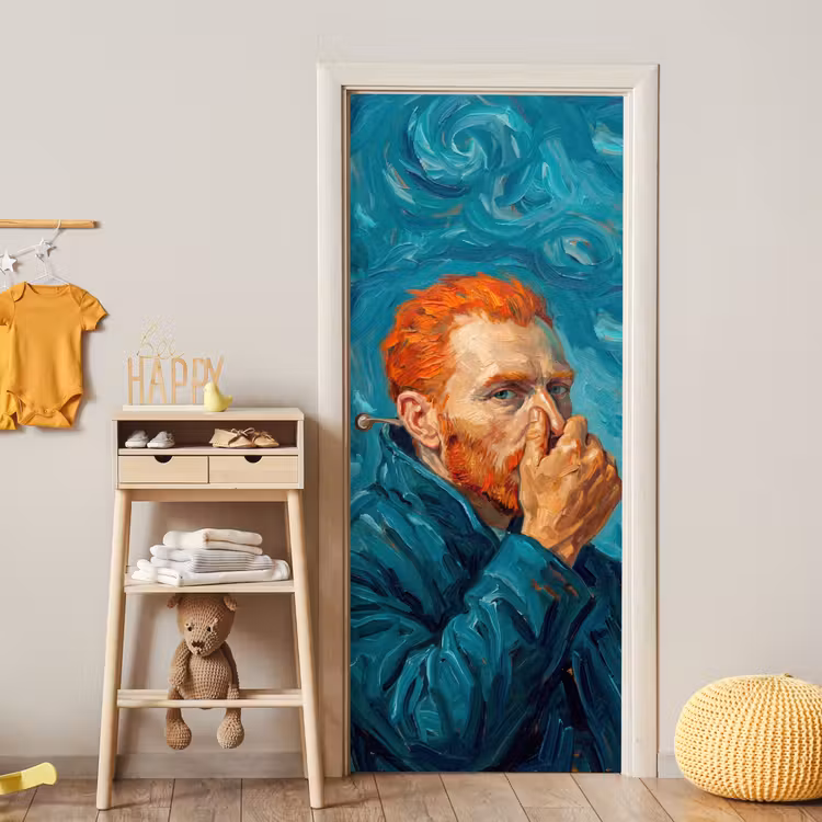 Portret - Klassiek - Blauw deurposter klein -sfeer4