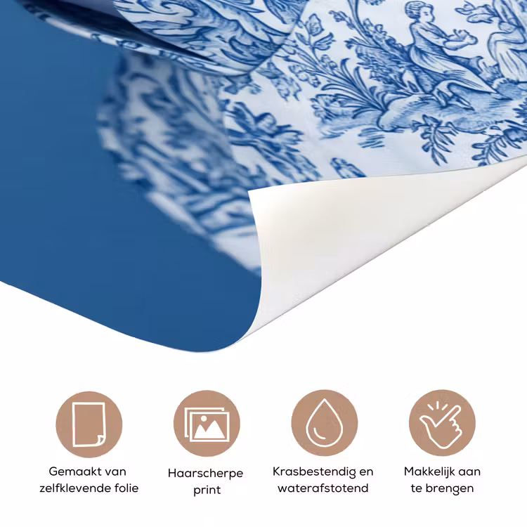 Portret - Klassiek - Wit - Blauw deurposter klein -closeup_NL