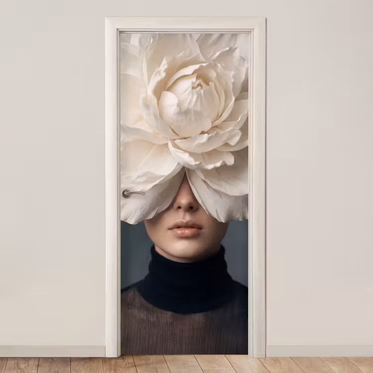 Portret - Mysterieus - Wit deurposter klein -3d_beige
