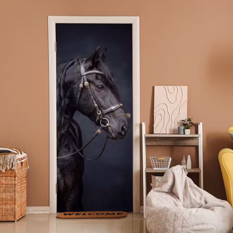 Portret - Paard - Donker deurposter klein -sfeer1