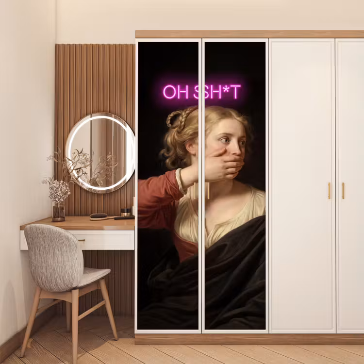 Quote - Neon - vrouw deurposter klein -sfeer3